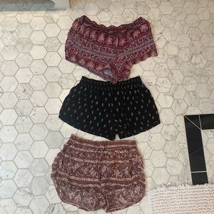 3 American Eagle and Target elastic shorts